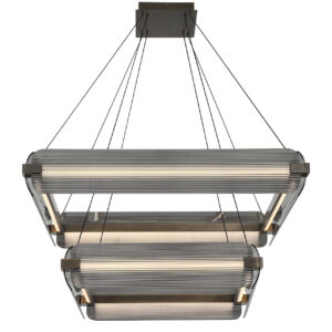 Eurofase Neoness, Chandelier, 8-Light, 34", Matte Black, Clear Glass – Eurofase Chandeliers