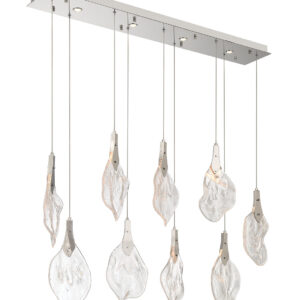 Eurofase Jateo, Chandelier, 13-Light, 51", Polished Nickel, Clear Glass – Eurofase Chandeliers