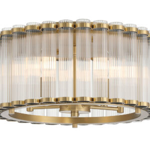 Eurofase Glasbury, Flush Mount, 5-Light, 18", Gold, Ribbed Glass – Eurofase Flush Mounts