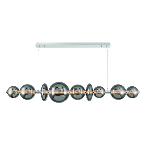 Eurofase Atomo, Chandelier, 9-Light, 74", Chrome, Smoked Glass – Eurofase Chandeliers
