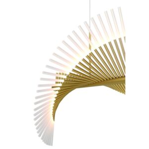 Eurofase Voltik, Chandelier, 72-Light, 59", Matte Gold, Frosted Acrylic – Eurofase Chandeliers