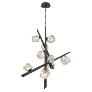 Eurofase Thorah, Chandelier, 10-Light, 47", Matte Graphite, Amber Glass – Eurofase Chandeliers