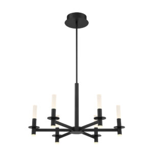 Eurofase Torna, Chandelier, 6-Light, 28", Matte Black, White Acrylic