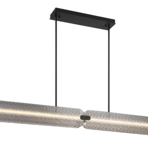 Eurofase Neoness, Chandelier, 4-Light, 67", Matte Black, Smoked Glass – Eurofase Chandeliers