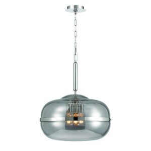 Eurofase Nottingham, Pendant, 24", Polished Nickel, Smoked Glass – Eurofase Pendants