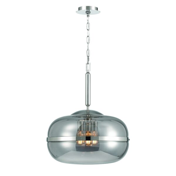 Eurofase Nottingham, Pendant, 24", Polished Nickel, Smoked Glass – Eurofase Pendants