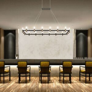 Eurofase Altamont, Chandelier, 18-Light, 52", Satin Nickel-Black Mix, White Acrylic – Eurofase Chandeliers