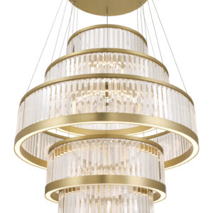 Eurofase Empra, Chandelier, 5-Light, 47", Gold, Clear Crystal – Eurofase Chandeliers