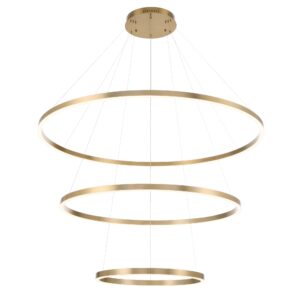 Eurofase Spunto, Chandelier, 3-Light, 61", Brushed Gold, White Glass – Eurofase Chandeliers