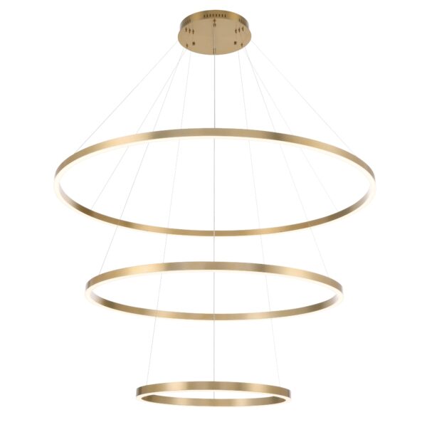 Eurofase Spunto, Chandelier, 3-Light, 61", Brushed Gold, White Glass – Eurofase Chandeliers