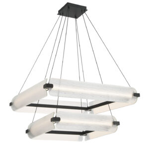 Eurofase Neoness, Chandelier, 8-Light, 34", Matte Black, Clear Glass – Eurofase Chandeliers