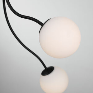 Eurofase Athena, Chandelier, 13-Light, 28", Matte Black, Opal Etched Glass – Eurofase Chandeliers