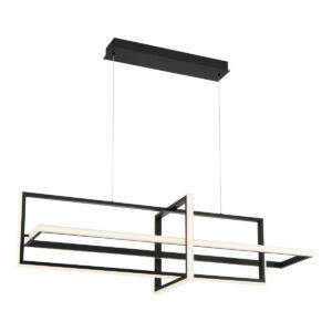 Eurofase Bordo, Chandelier, 3-Light, 56", Matte Black, White Acrylic – Eurofase Chandeliers