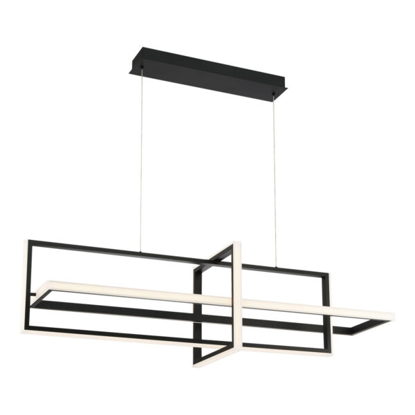 Eurofase Bordo, Chandelier, 3-Light, 56", Matte Black, White Acrylic – Eurofase Chandeliers