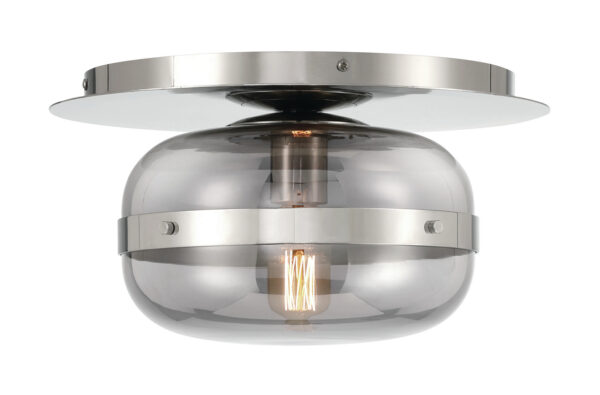 Eurofase Nottingham, Flush Mount, 10", Polished Nickel, Smoked Glass – Eurofase Flush Mounts