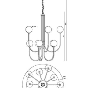 Eurofase Iissa, Chandelier, 10-Light, 40", Gold, Amber Glass – Eurofase Chandeliers