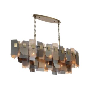 Eurofase Cocolina, Chandelier, 11-Light, 48", Brushed Brass, Mixed Glass – Eurofase Chandeliers