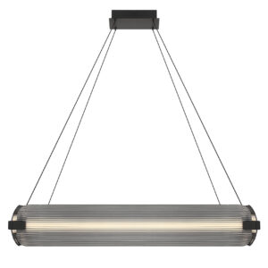 Eurofase Neoness, Chandelier, 4-Light, 34", Matte Black, Smoked Glass – Eurofase Chandeliers