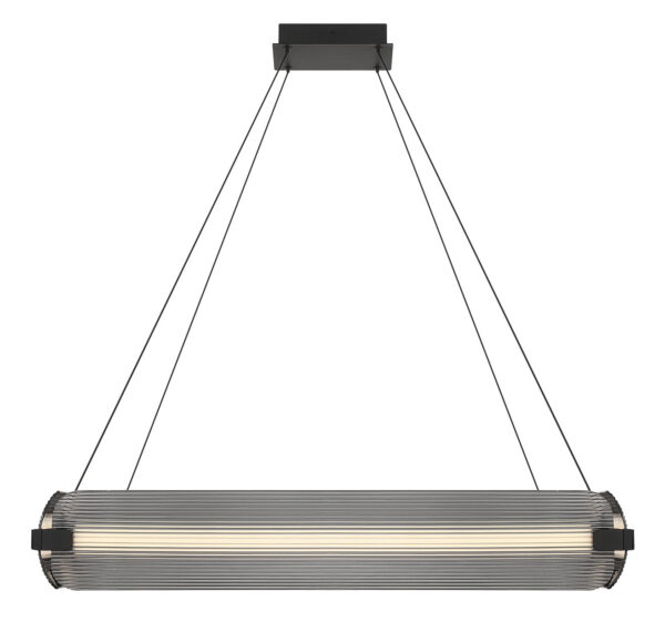 Eurofase Neoness, Chandelier, 4-Light, 34", Matte Black, Smoked Glass – Eurofase Chandeliers