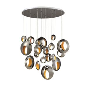 Eurofase Arlington, Chandelier, 19-Light, 51", Chrome Black, Gold Steel – Eurofase Chandeliers
