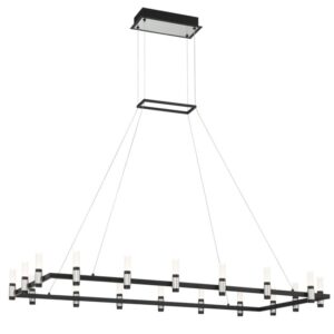 Eurofase Altamont, Chandelier, 18-Light, 52", Satin Nickel-Black Mix, White Acrylic – Eurofase Chandeliers