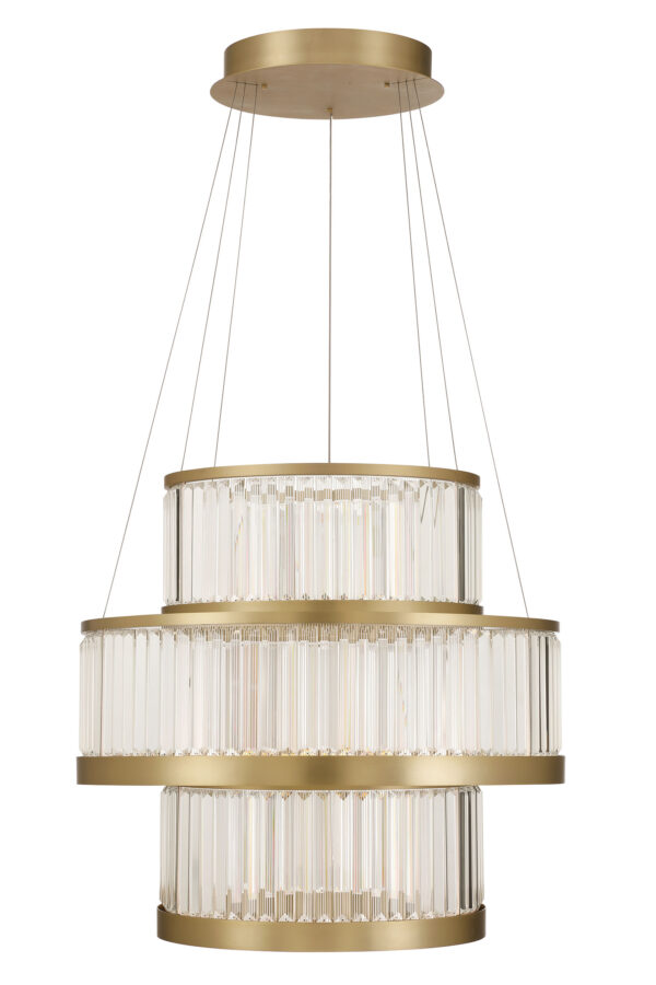 Eurofase Empra, Chandelier, 5-Light, 47", Gold, Clear Crystal – Eurofase Chandeliers