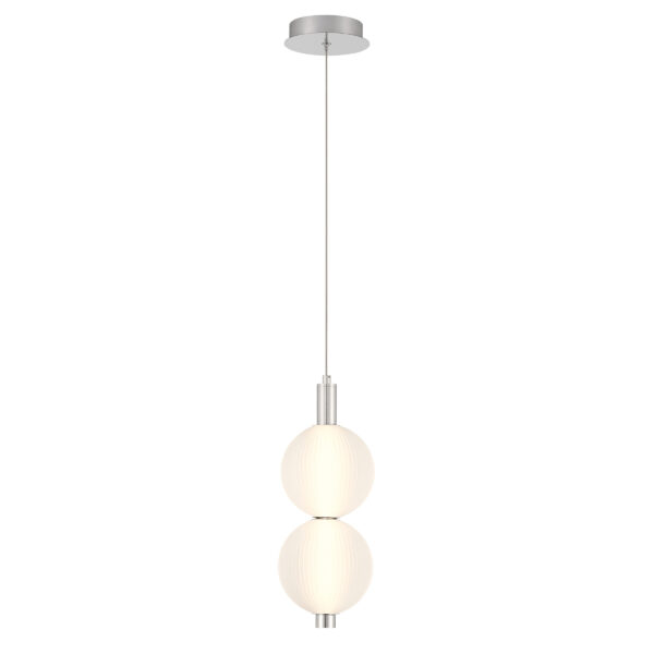 Eurofase Palmas, Pendant, 2-Light, 16", Polished Nickel, White Glass – Eurofase Pendants