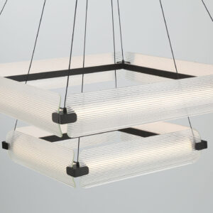 Eurofase Neoness, Chandelier, 8-Light, 34", Matte Black, Clear Glass – Eurofase Chandeliers
