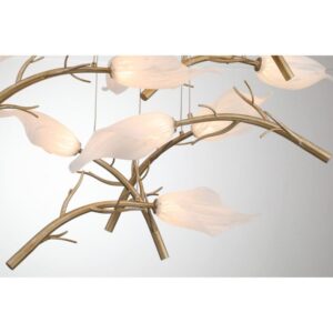 Eurofase Matera, Chandelier, 15-Light, 34", Antique Gold, White Glass – Eurofase Chandeliers