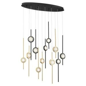 Eurofase Barletta, Chandelier , 12-Light, 38", Gold-Black Mix – Eurofase Chandeliers