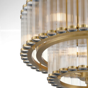 Eurofase Glasbury, Flush Mount, 5-Light, 18", Gold, Ribbed Glass – Eurofase Flush Mounts