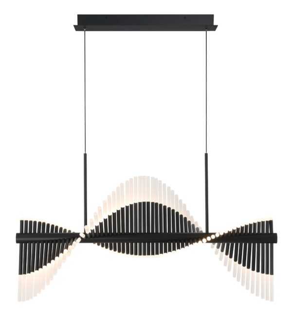 Eurofase Voltik, Chandelier, 60-Light, 40", Matte Black, Frosted Acrylic – Eurofase Chandeliers