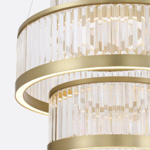 Eurofase Empra, Chandelier, 5-Light, 47", Gold, Clear Crystal – Eurofase Chandeliers