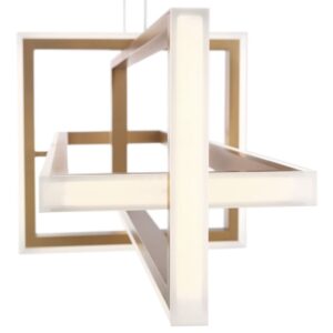 Eurofase Bordo, Chandelier, 3-Light, 38", Satin Gold Paint, White Acrylic – Eurofase Chandeliers