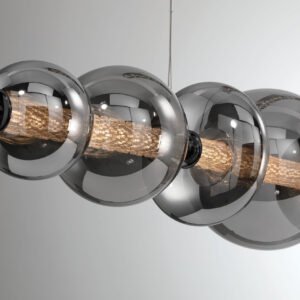 Eurofase Atomo, Chandelier, 3-Light, 74", Matte Black, Smoked Glass – Eurofase Chandeliers