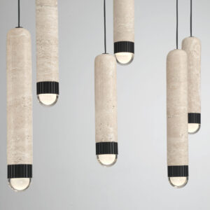 Eurofase Cambre, Chandelier , 10-Light, 50", Matte Black, Travertine – Eurofase Chandeliers