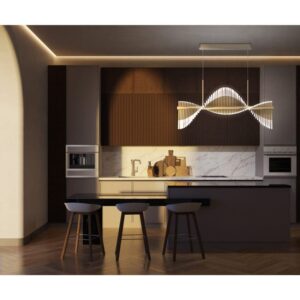 Eurofase Voltik, Chandelier, 72-Light, 59", Matte Gold, Frosted Acrylic – Eurofase Chandeliers