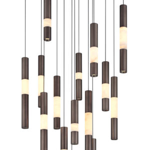 Eurofase Ronda, Chandelier , 15-Light, 32", Weathered Brass, Alabaster – Eurofase Chandeliers