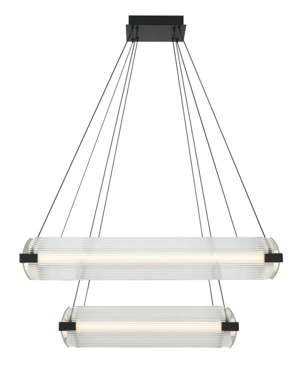 Eurofase Neoness, Chandelier, 8-Light, 34", Matte Black, Clear Glass – Eurofase Chandeliers