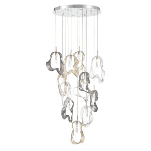 Eurofase Norah, Chandelier, 16-Light, 24", Polished Nickel, Mixed Glass – Eurofase Chandeliers