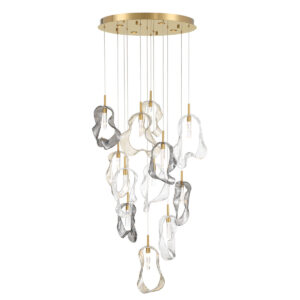 Eurofase Norah, Chandelier, 16-Light, 24", Gold, Mixed Glass – Eurofase Chandeliers