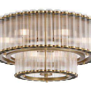 Eurofase Glasbury, Flush Mount, 5-Light, 18", Gold, Ribbed Glass – Eurofase Flush Mounts