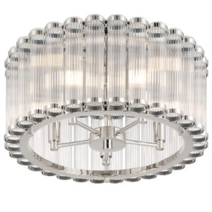 Eurofase Glasbury, Flush Mount, 5-Light, 18", Gold, Ribbed Glass – Eurofase Flush Mounts