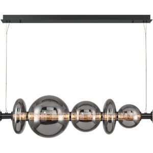 Eurofase Atomo, Chandelier, 3-Light, 74", Matte Black, Smoked Glass – Eurofase Chandeliers