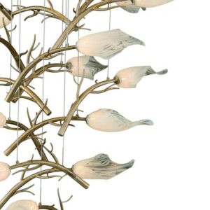 Eurofase Matera, Chandelier, 15-Light, 34", Antique Gold, White Glass – Eurofase Chandeliers
