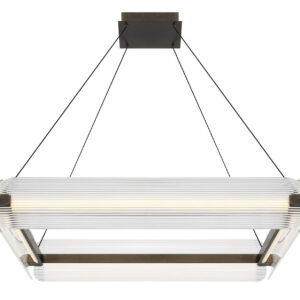 Eurofase Neoness, Chandelier, 4-Light, 34", Weathered Brass, Smoked Glass – Eurofase Chandeliers