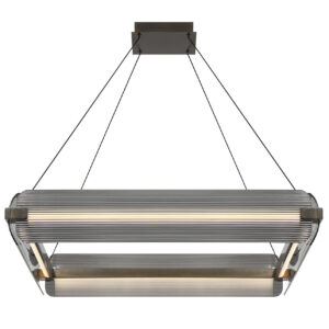 Eurofase Neoness, Chandelier, 4-Light, 34", Weathered Brass, Smoked Glass – Eurofase Chandeliers