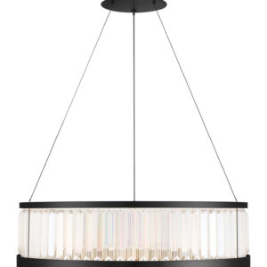 Eurofase Empra, Chandelier, 30", Matte Black, Clear Crystal – Eurofase Chandeliers