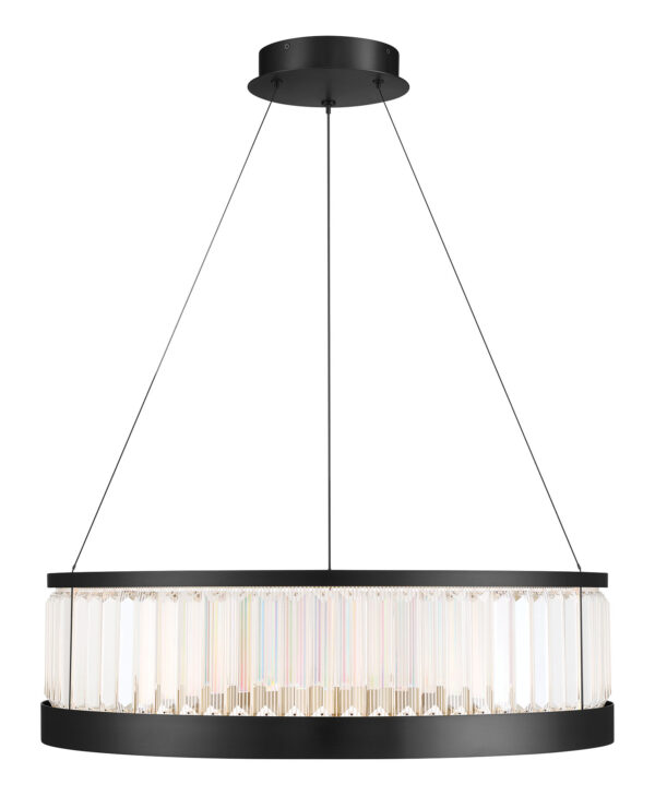 Eurofase Empra, Chandelier, 30", Matte Black, Clear Crystal – Eurofase Chandeliers