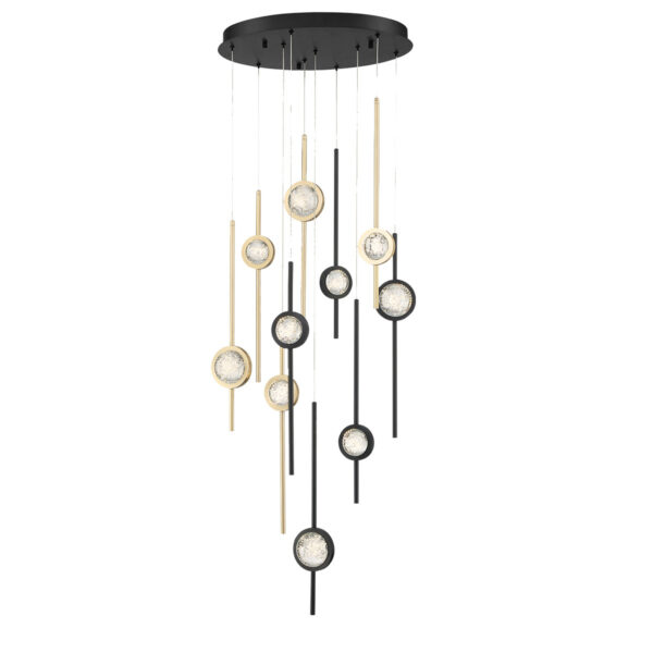 Eurofase Barletta, Chandelier , 10-Light, 24", Gold-Black Mix – Eurofase Chandeliers